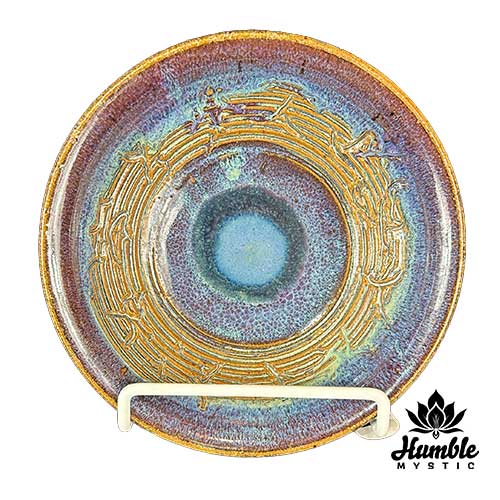 Ceramic Blue Carved Dish