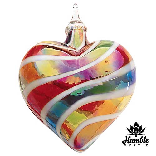 Heart Ornament Rainbow Cane Designer