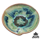 Ceramic Glass Infused Bowl Green