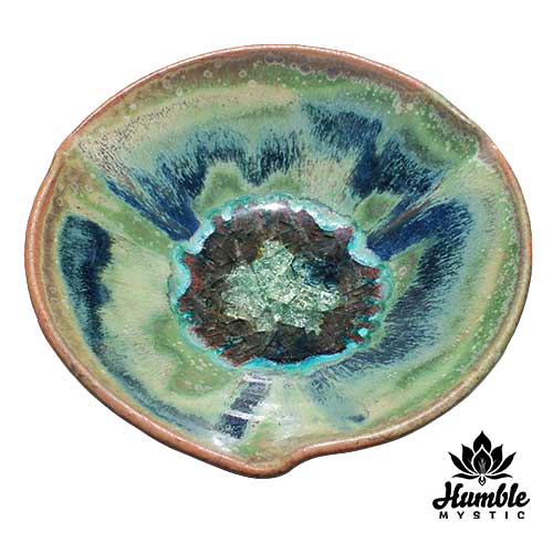 Ceramic Glass Infused Bowl Green