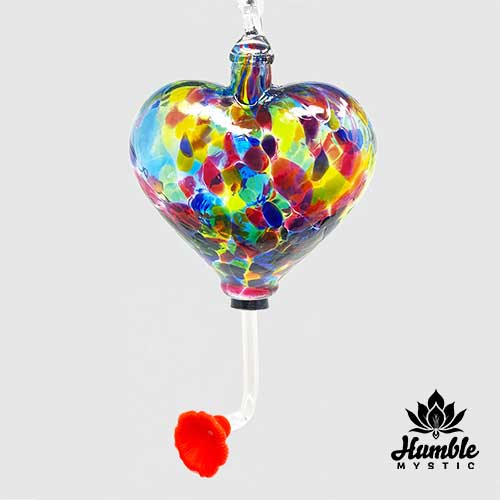 Hummingbird Feeder Rainbow Heart