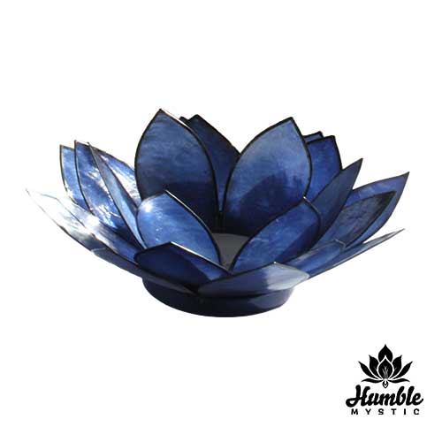 Lotus Candle Holder Indigo Blue