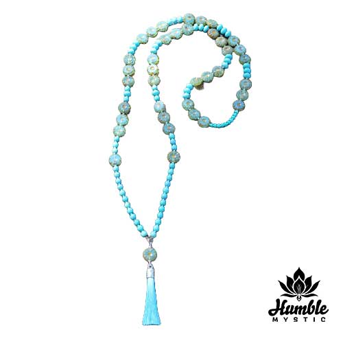 Necklace Mala Turquoise Green Blue