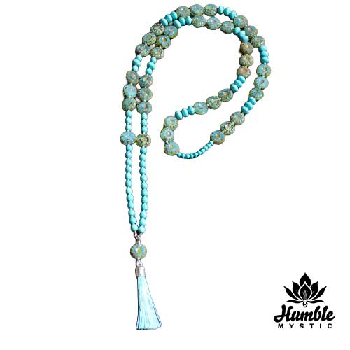 Necklace Mala Turquoise Green Blue