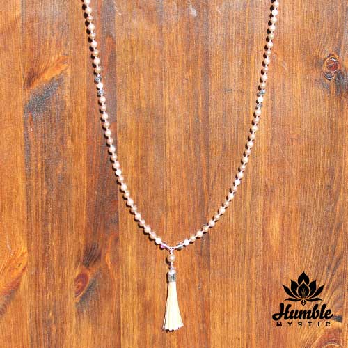 Necklace Mala Gold Crystal Pearl