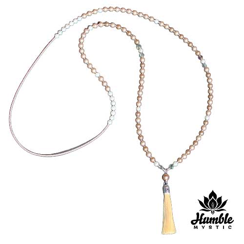 Necklace Mala Gold Crystal Pearl