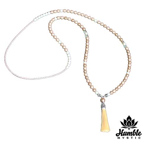 Necklace Mala Gold Crystal Pearl