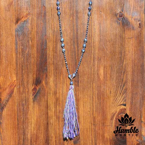 Necklace Mala Smoky Blue