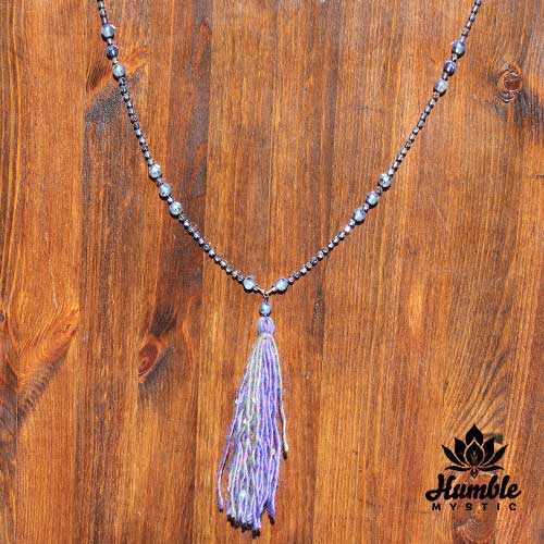 Necklace Mala Smoky Blue