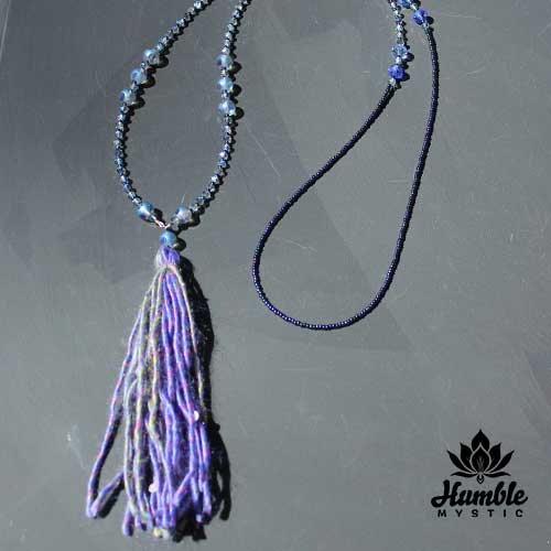 Necklace Mala Smoky Blue