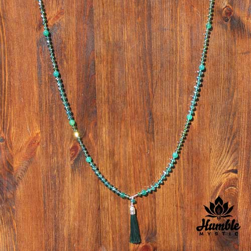 Necklace Mala Emerald Green