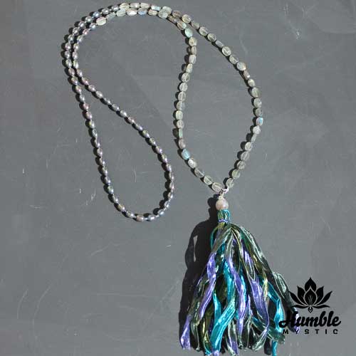 Necklace Mala Labradorite Pearl