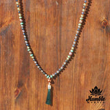 Necklace Mala Forest Green Blue