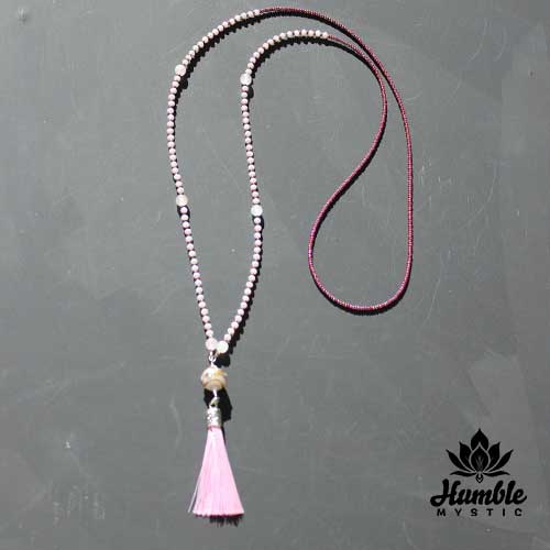 Necklace Mala Rose Quartz Pink