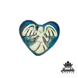 Ceramic Raku Heart Angel Tiny