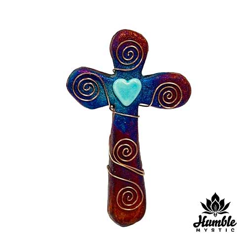 Ceramic Raku Cross Small