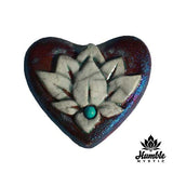Ceramic Raku Heart Lotus Tiny