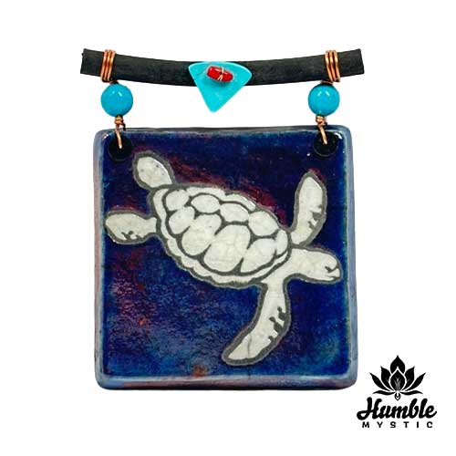 Ceramic Raku Turtle Art Small