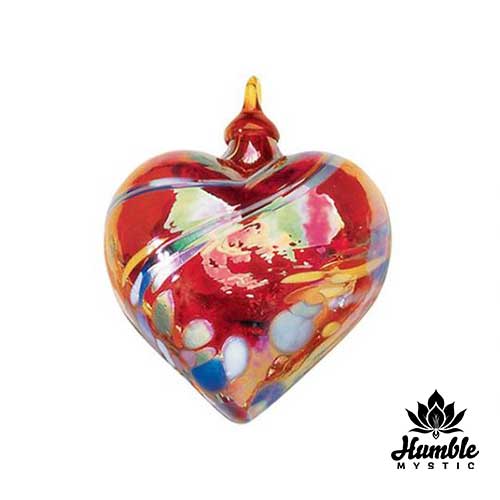 Heart Ornament Red Feather