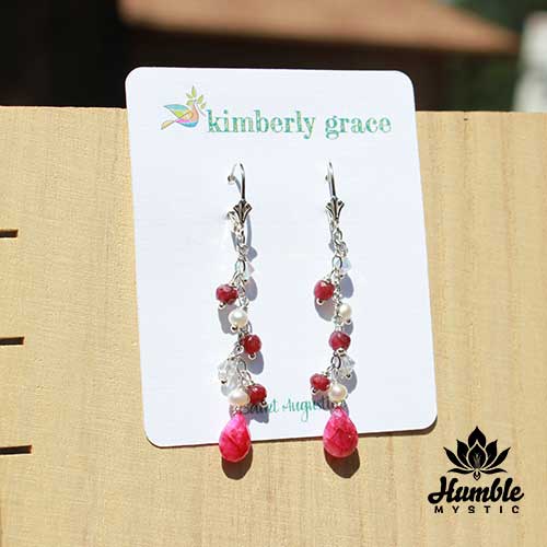 Ruby Garnet Sterling Earrings