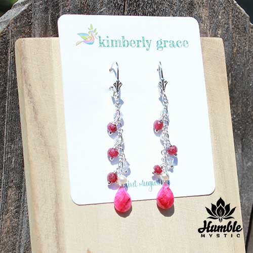 Ruby Garnet Sterling Earrings