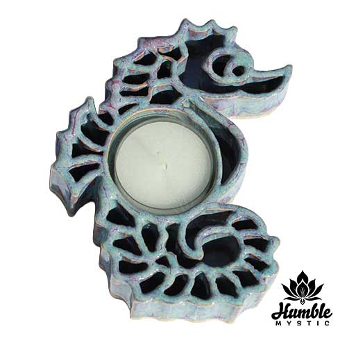 Ceramic Seahorse Votive Holder